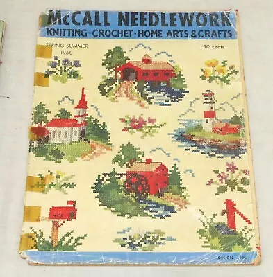 McCall Needlework Knitting Crochet Home Arts & Crafts Spring-Summer 1950 • $3.60