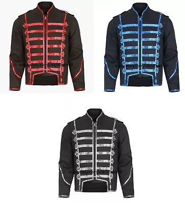 Men Military Marching Band Drummer Jacket Gothic Steampunk Style 3 Colors • $34.99