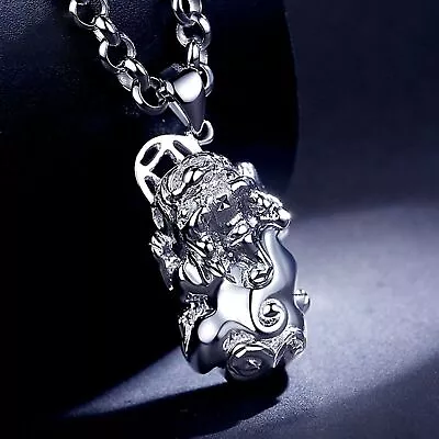 Pure Platinum 950 Men Women Gift Lucky Coin Pixiu Pendant 11.3-11.4g • $1062.20