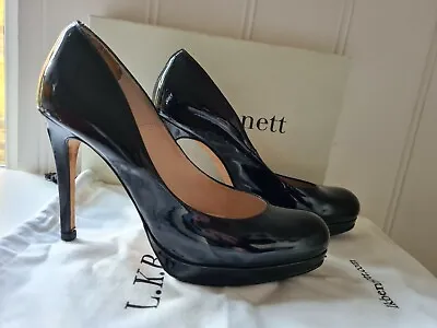 £125 • Buy L.K.Bennett Sledge Patent Leather Platform Court Shoes Size 7/7.5