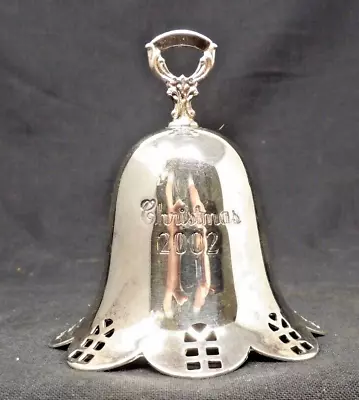 Towle Silversmiths 2002 Silver Plated Pierced Annual Christmas Bell 3 1/2  Tall • $14.50