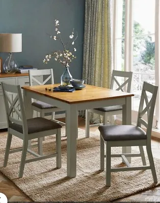 Norfolk Two Tone Oak And Oak Veneer Large Extending Dining Table. Grey/oak • £125