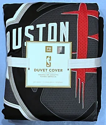 NEW Pottery Barn Teen NBA Patch FULL QUEEN Duvet ~ HOUSTON ROCKETS • $49.95