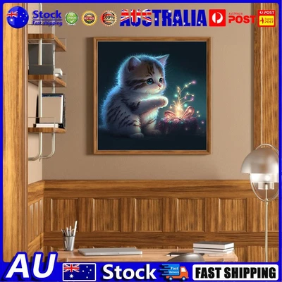 $11.20 • Buy 5D DIY Full Round Drill Diamond Painting Cat Kit Art Home Decoration (B6360)