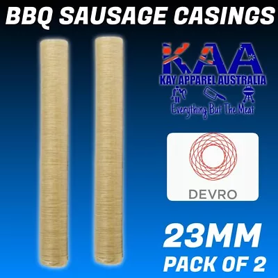 $12 • Buy DEVRO Pack Of 2 Thin Collagen Sausage Casings 23mm  Butcher/Home Butchers/Hunter