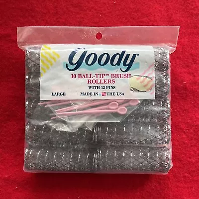 Vintage Goody Brush Rollers W/Pins Ball Tip 10 Large 9581/1  Retro New Sealed • $11.77