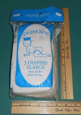 Vintage 1980s Diaper King Disposable Diapers Size XL Extra Large Sealed Pack • $35