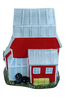 Rare Beekman 1802 Red Barn With Weathervane Dog Farm 12  Cookie Jar • $64.95