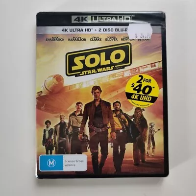 Solo - Star Wars Story (2018 4K Ultra HD & Blu-ray) Brand New & Sealed - Reg B • $22