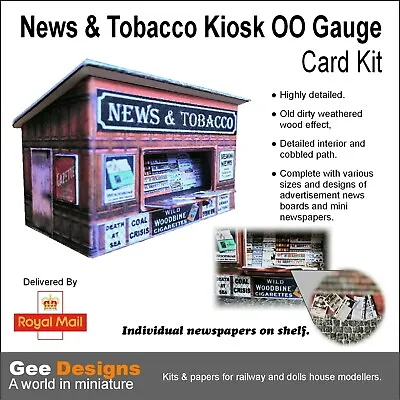 Newspaper And Tobacco Stand Kiosk OO Gauge Model Railway Card Kit  • £6.50