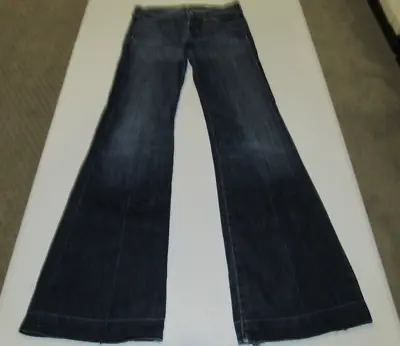 7 For All Mankind Women's DoJo Boot Blue Denim Jeans Size 26 Waist 28  • $43