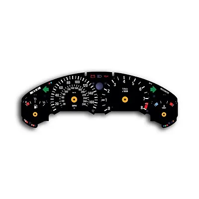 BMW E36 M3 Black Dash Instrument Cluster Replacement Gauge Faces 160 Mph 280 Kmh • $89