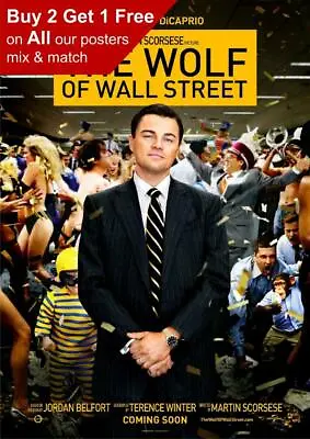 The Wolf Of Wall Street 2013 Movie Poster A5 A4 A3 A2 A1 • £15.99