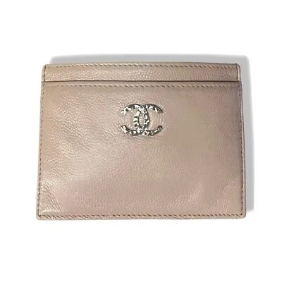 $220 • Buy Chanel Classic CC Card Holder In Beige Wallet