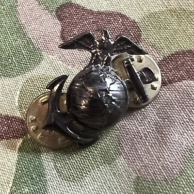 USMCKorean War Era US MARINE CORPS EAGLE GLOBE ANCHOR EGA Overseas Cover Pin • $10