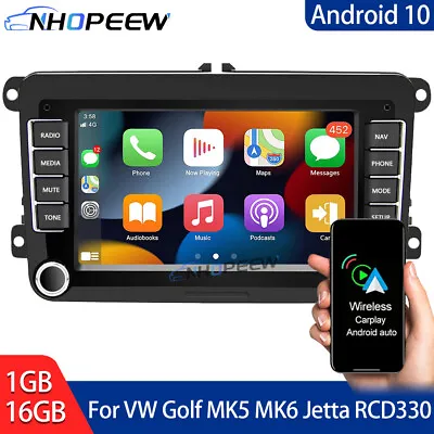 $85.99 • Buy For VW Golf MK5 MK6 Jetta RCD330 Android Apple Carplay Car Stereo Radio GPS NAVI