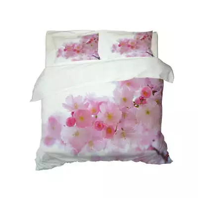 String Of Pink Cherry Blossoms 3D Quilt Duvet Doona Cover Set Pillow Case Print • $16.09