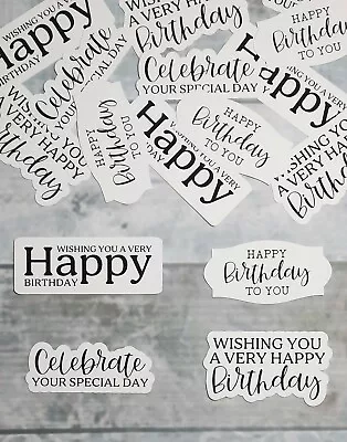 16 Happy Birthday Card Making Banners Sentiments Toppers Craft Supplies Words • £3.75