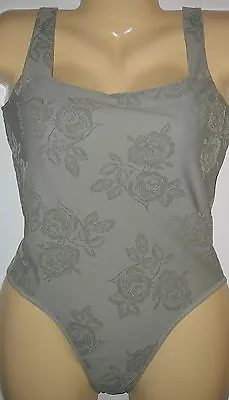 Beautiful Leotard  Light Green Floral Embossed - Tank Leotard  - Small • $19.49