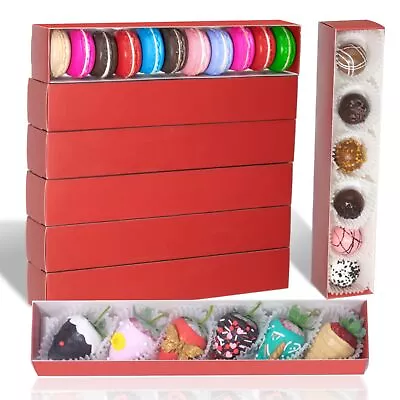 20Pack 12x2¼x2 Inch Chocolate Covered Strawberries Boxes For 6 Macaron Boxes ... • $27.45