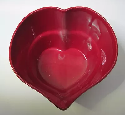 Heart Shaped Floral Planter Flower Pot Dish Garden Red Ceramic Pot Vintage • $16.99