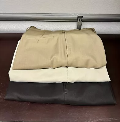 Haggar Classic Fit Cool 18 Pants Flat Front Mens Size 34 X 30 Lot Of 3 Black Tan • $32.95