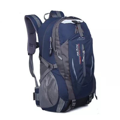 Waterproof 40L Hiking Bag Camping Travel Outdoor Sports Backpack Dark Blue • $21.78