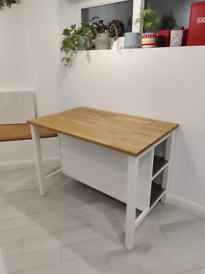 Kitchen Island IKEA Stenstorp White/Stainless Steel Shelving 1260 X 790 X 900 Mm • £100