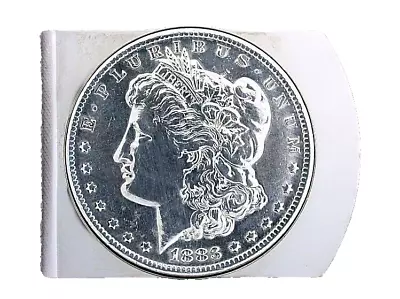 1883 Morgan Silver Dollar Stainless Steel Money Clip PMC106/4524 • $136.99