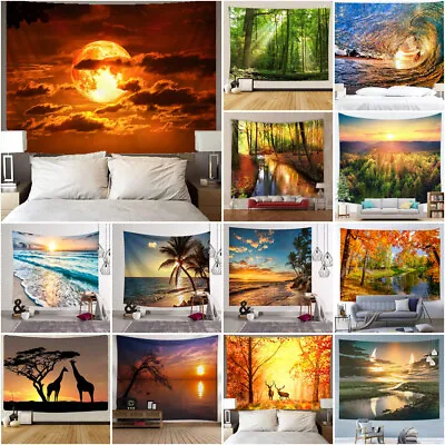 Large Sunset Landscape Tapestry Wall Hanging Bedspread Bedroom Background Cover • $19.66