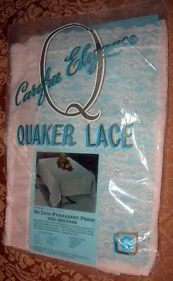 QUAKER LACE Rectangle TABLECLOTH & 4 NAPKINS 54 X 72 Pattern 9913 Natural NEW • $27.97