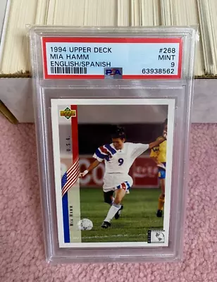 1994 Upper Deck World Cup Soccer Mia Hamm #268 RC English/Spanish PSA 9 MINT • $45