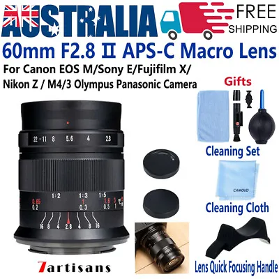 $254.99 • Buy 7artisans 60mm F2.8 Ⅱ Macro Lens For Fujifilm X Canon EOS EF M Sony E Nikon M4/3