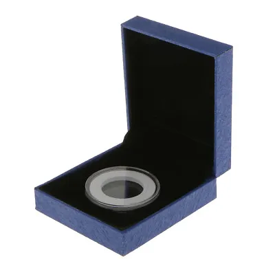 £5.99 • Buy Coin Medal Presentation Display Box W/ Single Clear Capsule 38MM Coins Blue