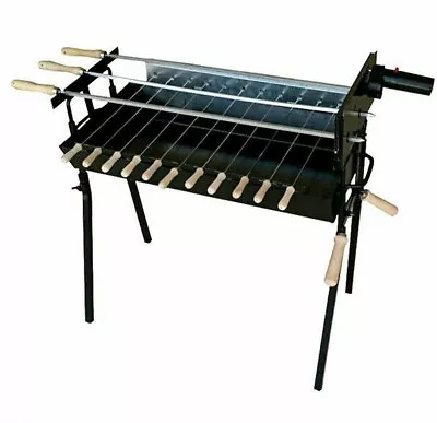 £199.97 • Buy Cypriot Charcoal Rotisserie Barbecue Kebab Grill Foukou BBQ & Motor - Extra Wide