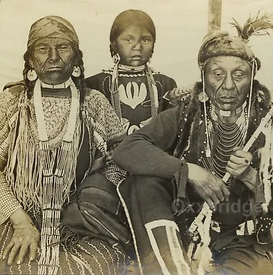 Native American Indian Photo 1900 Western Montana Kootenai Stereoview J10810 • $199