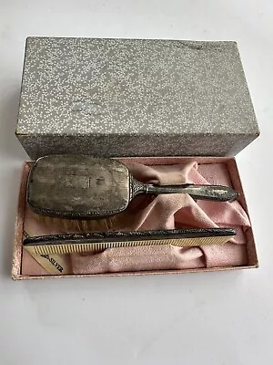 Vintage Sterling Silver Brush & Comb Vanity Set W/Original Box Baby • $24.95