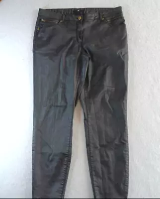 H&M Pants Women's Size 12 Black Stretch Skinny Jeans Style Vinyl-Like Finish • $9.99