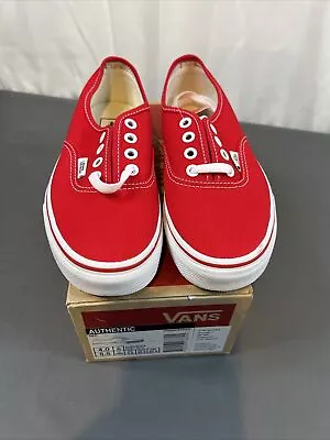 Vans Authentic VN000EE3RED Unisex Red Shoes US Men's Size 4 / Women's 5.5 NIB • $35.99