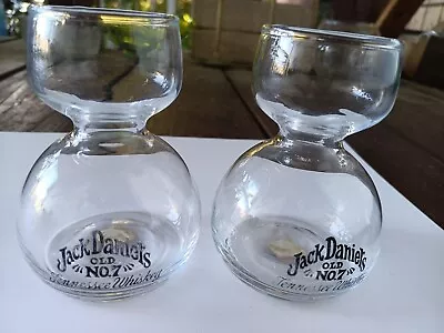 2 Liquor Glass Decanters JACK DANIEL'S Old No. 7 Tennessee Whiskey ~ Made In UK • £25.06