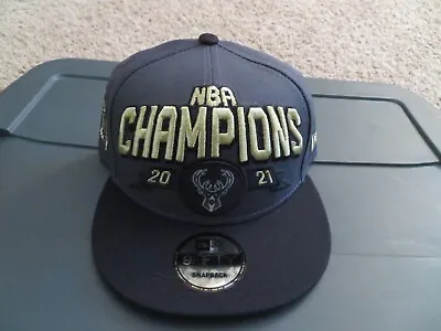  Milwaukee Bucks 2021 NBA Champions 9FIFTY Snapback Hat Cap Gray Black New Era • $16.60