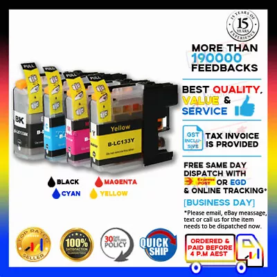 8x NoN-OEM Ink LC133BK LC135XL CMY 131 For Brother MFC J6920DW J6520DW J6720DW • $19.80