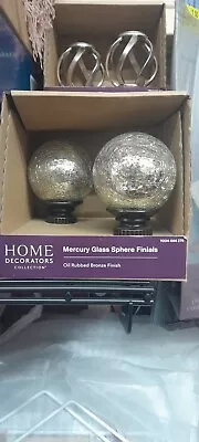 Home Decorators Collection Mercury Glass Sphere Finials 2-Pack Oil Rubbed Bronze • $12.99