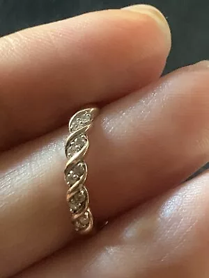 Prouds 9ct Rose Gold Diamond Dress Ring Size O • $199