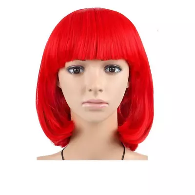 Lady Girl Bob Wig Women's Short Straight Bangs Full Hair Wigs Cosplay Party • £11.98