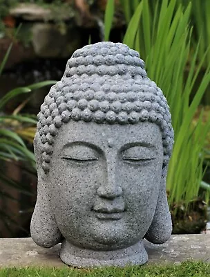 £29.95 • Buy Buddha Head Sculpture Ornament Indoor Outdoor Garden Home Decor Stone Ceramic