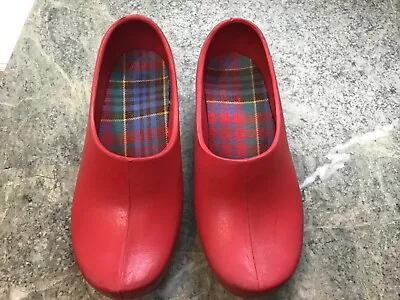Vintage Ges Gesch Red Rubber Clogs Made In W. Germany Size 40 EUR 9.5 US *CLEAN* • $35