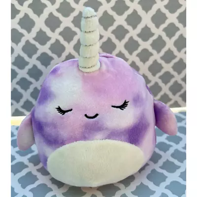 Squishmallow Nabila The Narwhal Purple Tie Dye 5  Plush Pre-Loved • $13