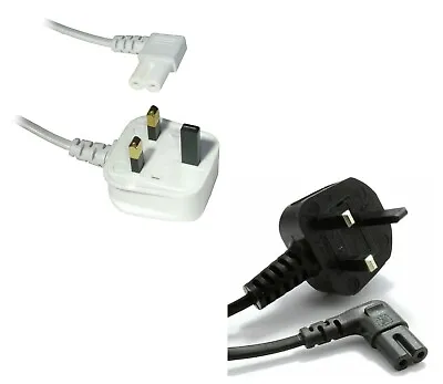 £7.90 • Buy C7 Figure 8 Right Angle Power Cord UK 3 Pin Plug To Power Lead Power Cable Mains