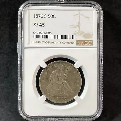 1876-S 50c Seated Liberty Half Dollar San Francisco Extremely Fine NGC XF45 • $249.99